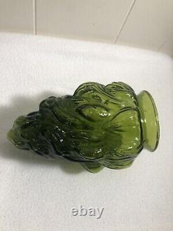 Vintage ART DECO Green Glass FLAME/TORCH Light Shade/Globe 3 Fitter 7.5 Tall