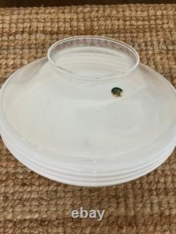 Vintage ART DECO Milk Glass Ceiling cone Shade w Gleason Tiebout lighting stkr