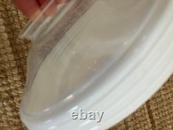 Vintage ART DECO Milk Glass Ceiling cone Shade w Gleason Tiebout lighting stkr