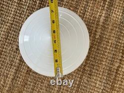 Vintage ART DECO Milk Glass Ceiling cone Shade w Gleason Tiebout lighting stkr