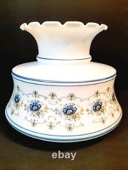 Vintage Abigail Adams Blue Flower Glass Lamp/Light Shade Replacement 7 Fitter
