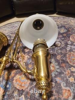 Vintage Aladdin 75th Anniversary 1983 Model 4 Student Milk Glass Shade Lamp