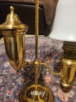 Vintage Aladdin 75th Anniversary 1983 Model 4 Student Milk Glass Shade Lamp