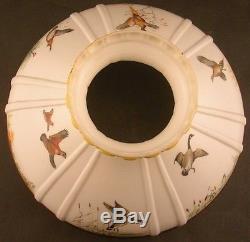 Vintage Aladdin Lamp Shade Geese Pheasants Guinea Hens Fowl Hunting Scenes