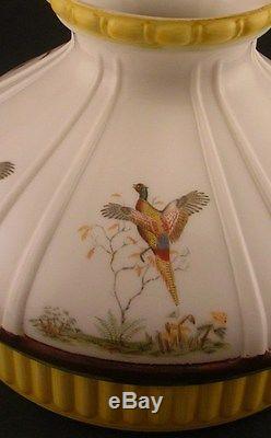 Vintage Aladdin Lamp Shade Geese Pheasants Guinea Hens Fowl Hunting Scenes