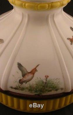 Vintage Aladdin Lamp Shade Geese Pheasants Guinea Hens Fowl Hunting Scenes