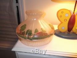 Vintage Aladdin Log Cabin Scenic Glass Lamp Shade