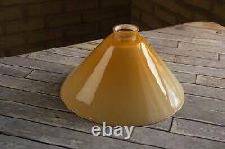 Vintage Amber Butterscotch Cased Glass Cone Shade 11.25 Wide with 2.25 Fitter