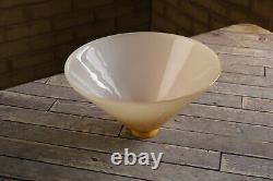 Vintage Amber Butterscotch Cased Glass Cone Shade 11.25 Wide with 2.25 Fitter