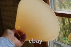 Vintage Amber Butterscotch Cased Glass Cone Shade 11.25 Wide with 2.25 Fitter