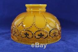 Vintage Amber Gold Cased Overlay Lamp Shade Aladdin, Coleman, Rayo 10 Fitter