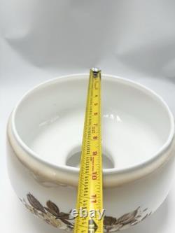 Vintage Amber Luster Hurricane Lamp Shade Milk Glass With Floral Pattern