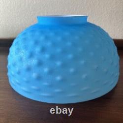 Vintage Antique 14 Blue White Cased Hobnail Glass Hanging Lamp Chandelier Shade