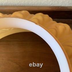 Vintage Antique 14 Orange White Cased Glass Hanging Lamp Chandelier Shade