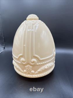 Vintage Antique Aladdin Pink Alacite Moonstone Hanging Lamp Shade 4 Fitter