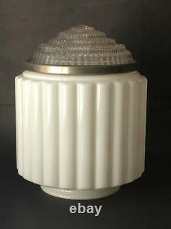 Vintage Antique Art Deco Ceiling Light Glass Shade Lamp Fixture Chandelier Mount