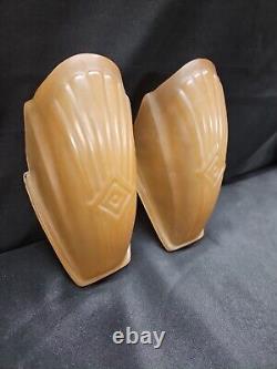 Vintage Antique Art Deco Victorian Wall Sconce Glass Slip Shades