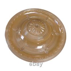 Vintage Antique Ceiling Light Shade Art Deco 1 Hole Amber Beige Glass 9.25