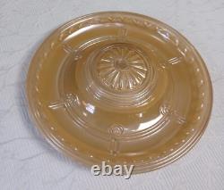 Vintage Antique Ceiling Light Shade Art Deco 1 Hole Amber Beige Glass 9.25
