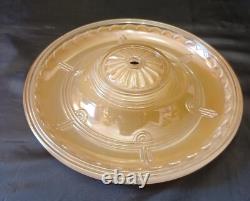Vintage Antique Ceiling Light Shade Art Deco 1 Hole Amber Beige Glass 9.25