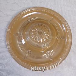 Vintage Antique Ceiling Light Shade Art Deco 1 Hole Amber Beige Glass 9.25