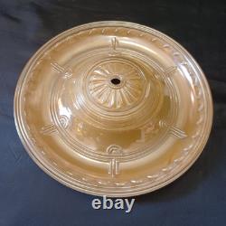 Vintage Antique Ceiling Light Shade Art Deco 1 Hole Amber Beige Glass 9.25