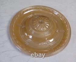 Vintage Antique Ceiling Light Shade Art Deco 1 Hole Amber Beige Glass 9.25