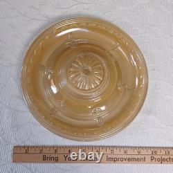 Vintage Antique Ceiling Light Shade Art Deco 1 Hole Amber Beige Glass 9.25