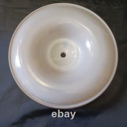 Vintage Antique Ceiling Light Shade Art Deco 1 Hole Amber Beige Glass 9.25