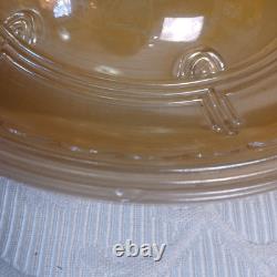 Vintage Antique Ceiling Light Shade Art Deco 1 Hole Amber Beige Glass 9.25