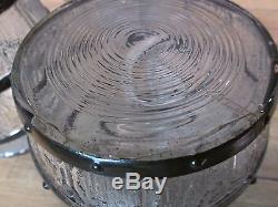 Vintage Antique FOUR Whiskey Barrel Stave Distillery Glass Light Lamp Shades