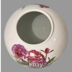 Vintage Antique Floral Painted Glass Hanging Lamp Shade