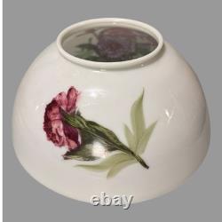 Vintage Antique Floral Painted Glass Hanging Lamp Shade