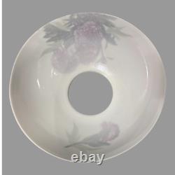 Vintage Antique Floral Painted Glass Hanging Lamp Shade