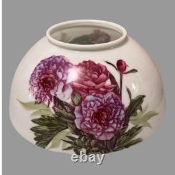 Vintage Antique Floral Painted Glass Hanging Lamp Shade