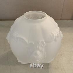 Vintage Antique Glass Ball Lamp Shade Globe GWTW 4 Fitter Frosted Puffy Lion