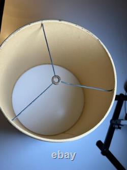 Vintage Antique Lamp Light Shade Tapered Drum Empire Brown Burlap Jute