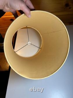 Vintage Antique Lamp Light Shade Tapered Drum Empire Brown Burlap Jute