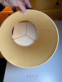 Vintage Antique Lamp Light Shade Tapered Drum Empire Brown Burlap Jute