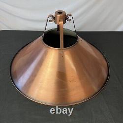 Vintage Antique Large Round Copper Lamp Shade Light Fixture Cover 18