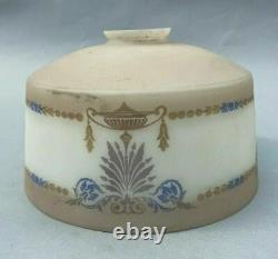 Vintage Antique Paint Decorated Art Glass Table Lamp Shade