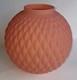 Vintage Antique Pink Diamond Quilted Satin Glass Parlor Lamp Shade Globe
