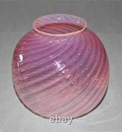 Vintage Antique Pink Opalescent Swirl Glass Parlor Lamp Shade 4-7/16 Fitter