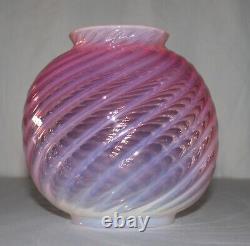 Vintage Antique Pink Opalescent Swirl Glass Parlor Lamp Shade 4-7/16 Fitter