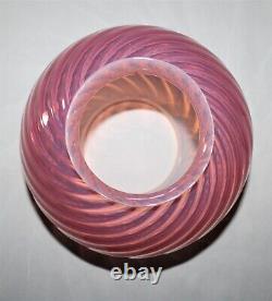 Vintage Antique Pink Opalescent Swirl Glass Parlor Lamp Shade 4-7/16 Fitter