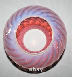 Vintage Antique Pink Opalescent Swirl Glass Parlor Lamp Shade 4-7/16 Fitter