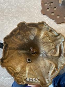 Vintage Antique Pittsburgh Lamp Brass & Glass Co PLB&G Co Reverse Painted Shade