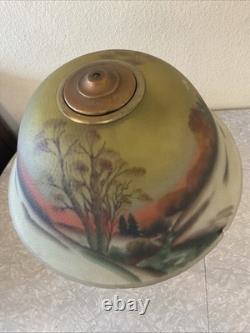 Vintage Antique Pittsburgh Lamp Brass & Glass Co PLB&G Co Reverse Painted Shade
