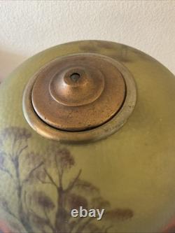 Vintage Antique Pittsburgh Lamp Brass & Glass Co PLB&G Co Reverse Painted Shade