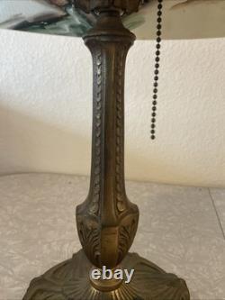 Vintage Antique Pittsburgh Lamp Brass & Glass Co PLB&G Co Reverse Painted Shade